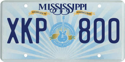 MS license plate XKP800