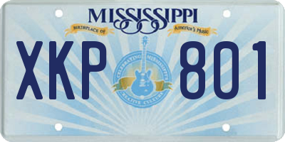 MS license plate XKP801