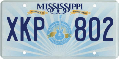 MS license plate XKP802