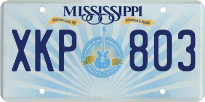 MS license plate XKP803