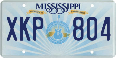 MS license plate XKP804