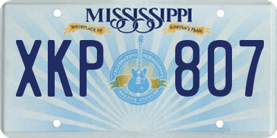 MS license plate XKP807