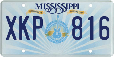 MS license plate XKP816