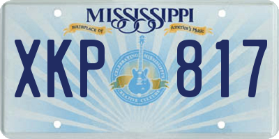 MS license plate XKP817