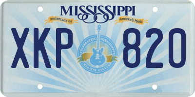 MS license plate XKP820