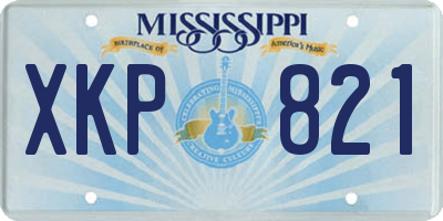 MS license plate XKP821