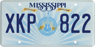 MS license plate XKP822