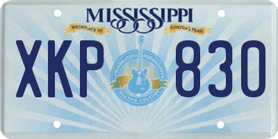 MS license plate XKP830