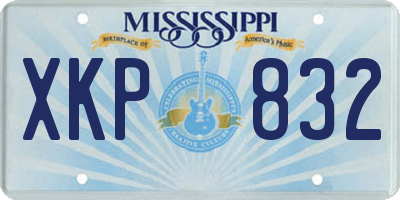 MS license plate XKP832