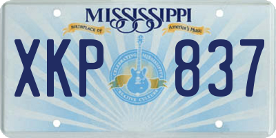 MS license plate XKP837
