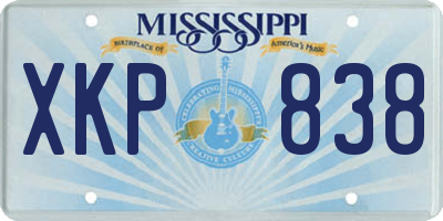 MS license plate XKP838