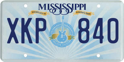 MS license plate XKP840