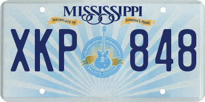 MS license plate XKP848