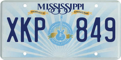 MS license plate XKP849