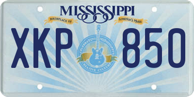 MS license plate XKP850