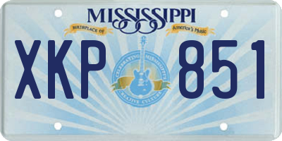 MS license plate XKP851