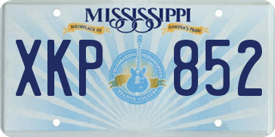 MS license plate XKP852