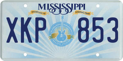 MS license plate XKP853