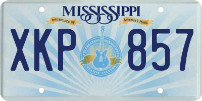 MS license plate XKP857