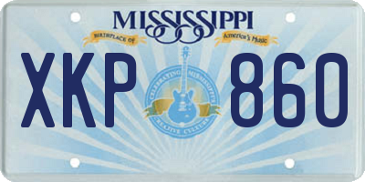 MS license plate XKP860