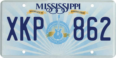 MS license plate XKP862
