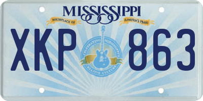 MS license plate XKP863