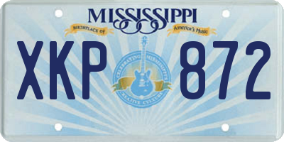 MS license plate XKP872