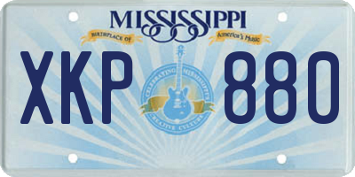 MS license plate XKP880