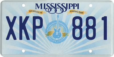 MS license plate XKP881
