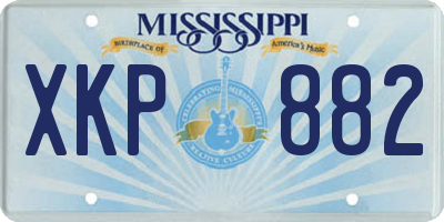 MS license plate XKP882
