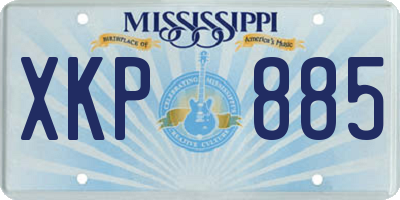 MS license plate XKP885