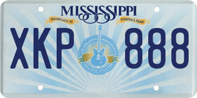 MS license plate XKP888
