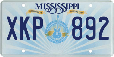 MS license plate XKP892