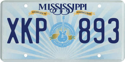 MS license plate XKP893