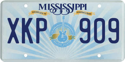 MS license plate XKP909