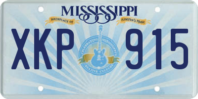 MS license plate XKP915