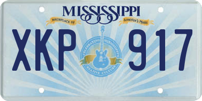 MS license plate XKP917