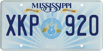 MS license plate XKP920