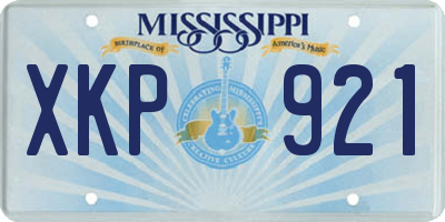 MS license plate XKP921