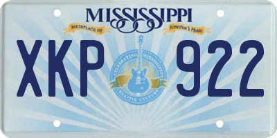MS license plate XKP922