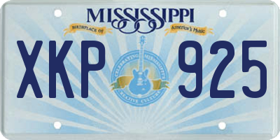 MS license plate XKP925