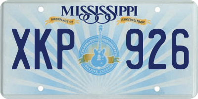 MS license plate XKP926