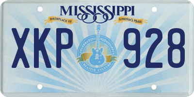 MS license plate XKP928