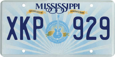 MS license plate XKP929