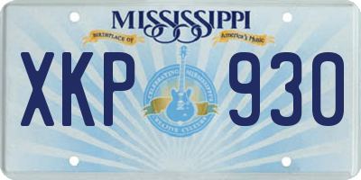 MS license plate XKP930