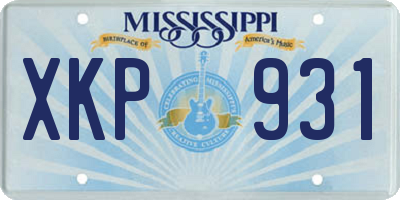 MS license plate XKP931