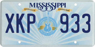MS license plate XKP933