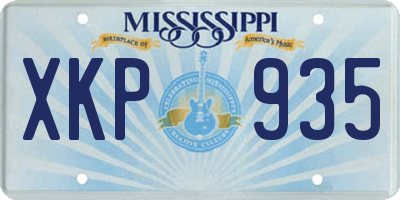 MS license plate XKP935