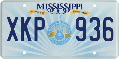 MS license plate XKP936