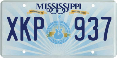 MS license plate XKP937
